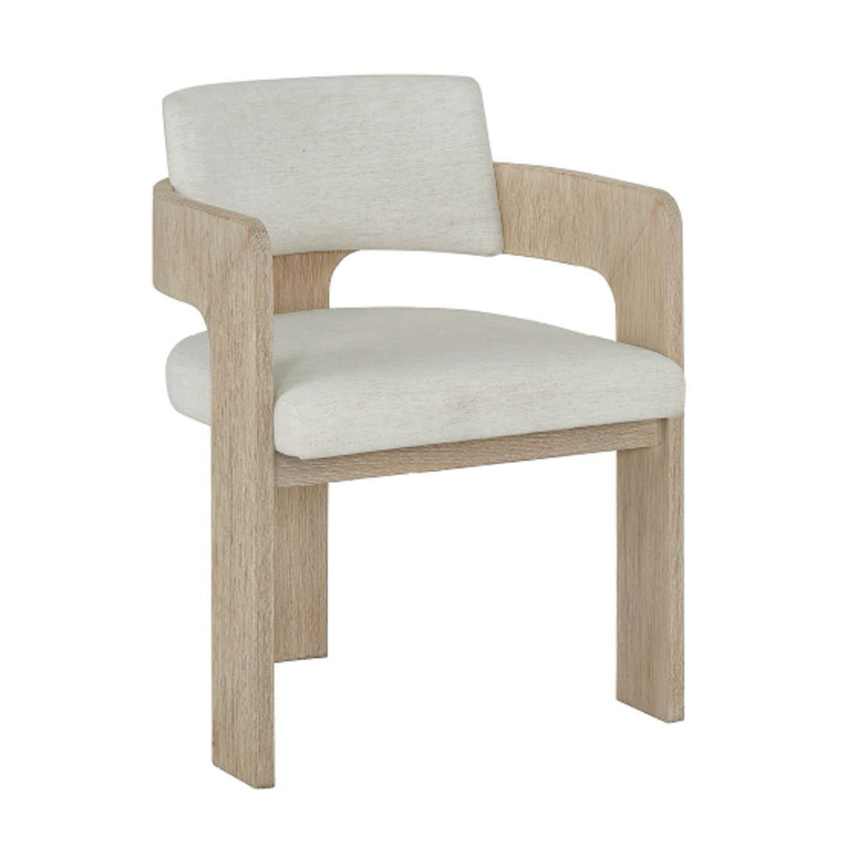 Outside The Box Dockside Nomad Snow Performance Fabric & Danish Cord Woven Oak Arm Chair
