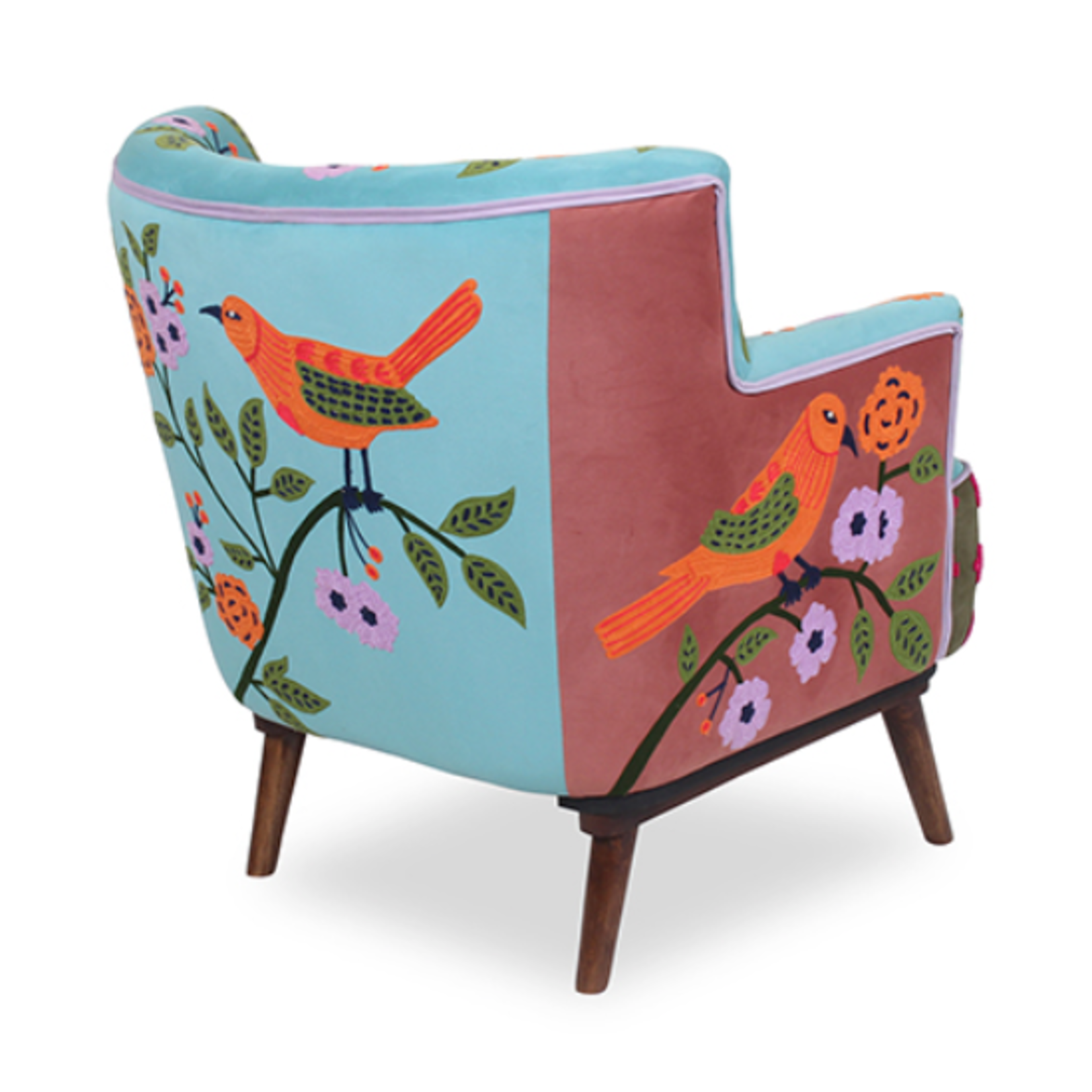 Outside The Box Artisan Tapestry Hand-Made Mango Wood Accent Chair