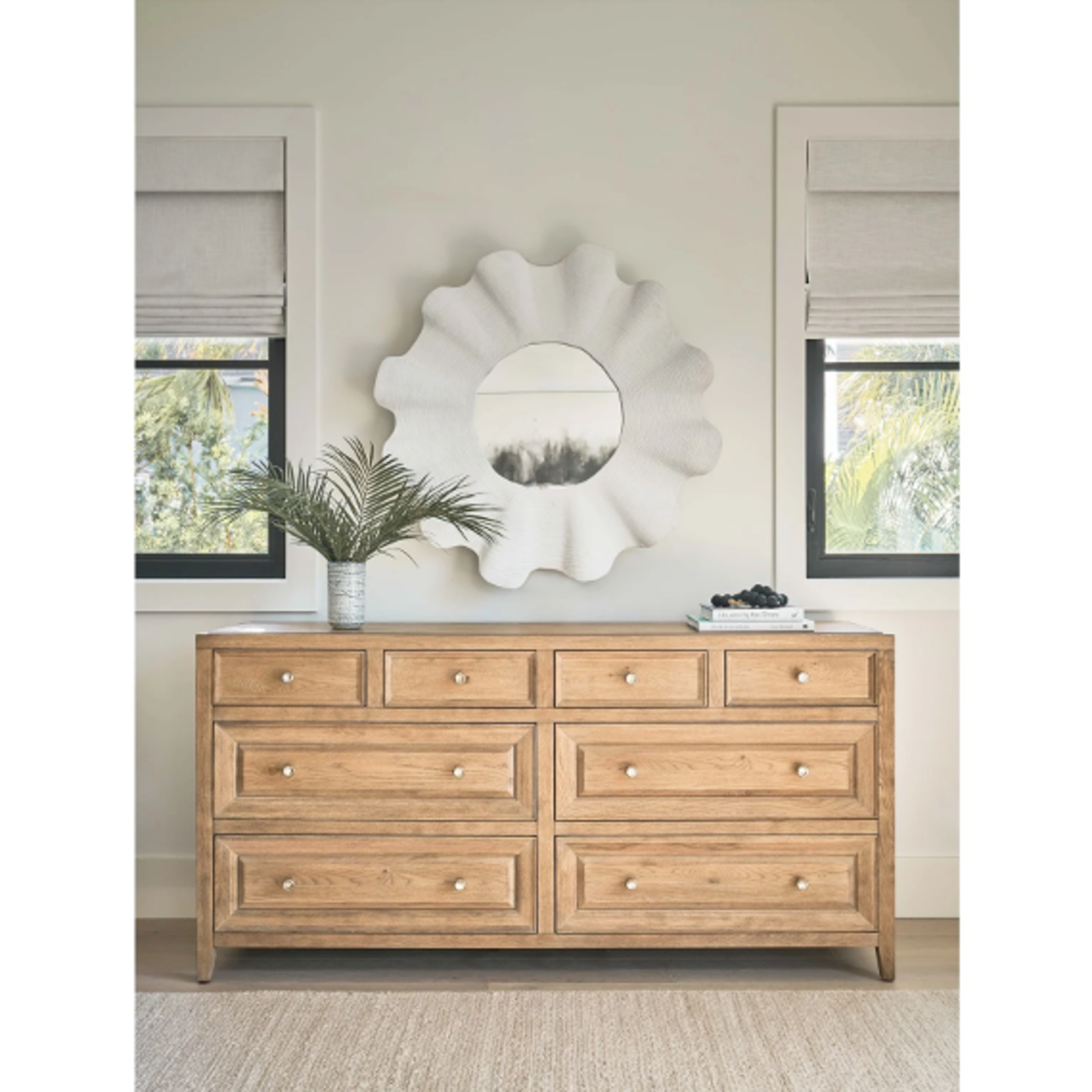 Outside The Box 41" Scallop White Cast Aluminum Mirror