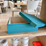 Outside The Box 13" Hampton Shore Raffia Wrapped Decorative Box In Emerald Shore