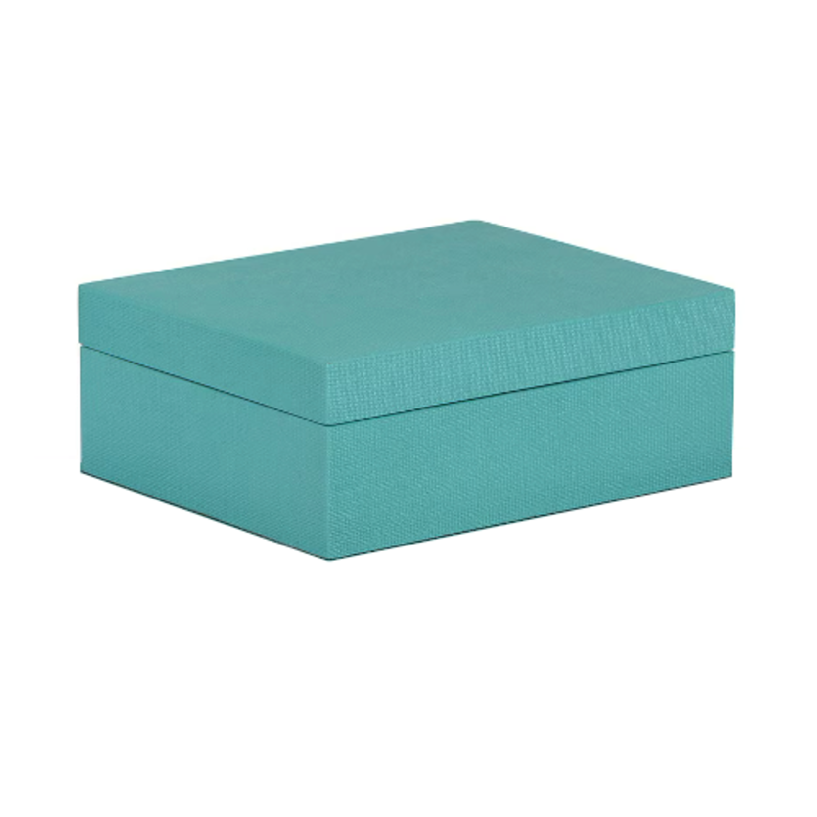Outside The Box 13" Hampton Shore Raffia Wrapped Decorative Box In Emerald Shore
