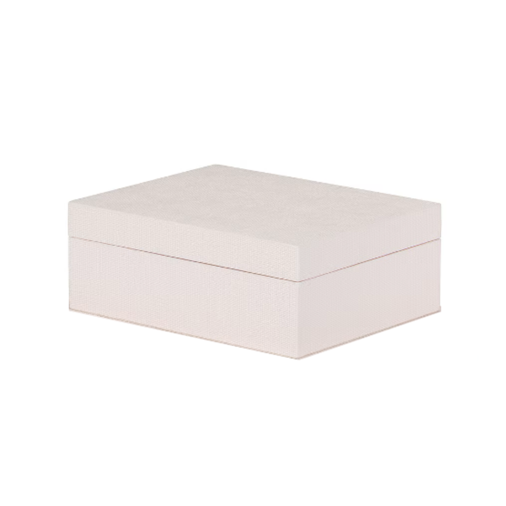 Outside The Box 13" Hampton Shore Raffia Wrapped Decorative Box In Blush Pearl