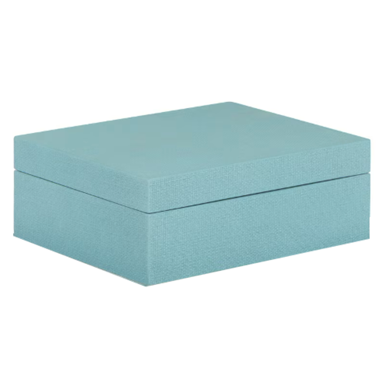 Outside The Box 11" Hampton Shore Raffia Wrapped Decorative Box In Mistral Blue