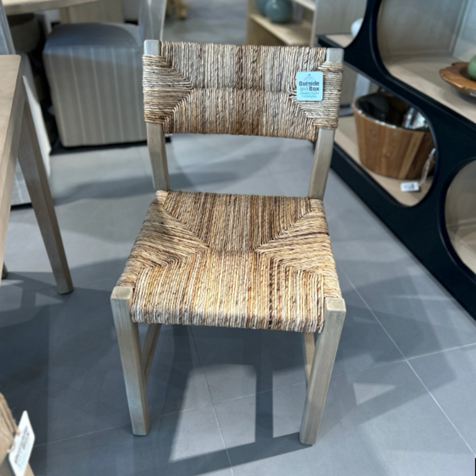 Outside The Box Abaca Mercury Gray Side Dining Chair