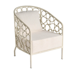 Outside The Box Pebble Escape White Rattan & Nomad Snow Performance Fabric Accent Chair