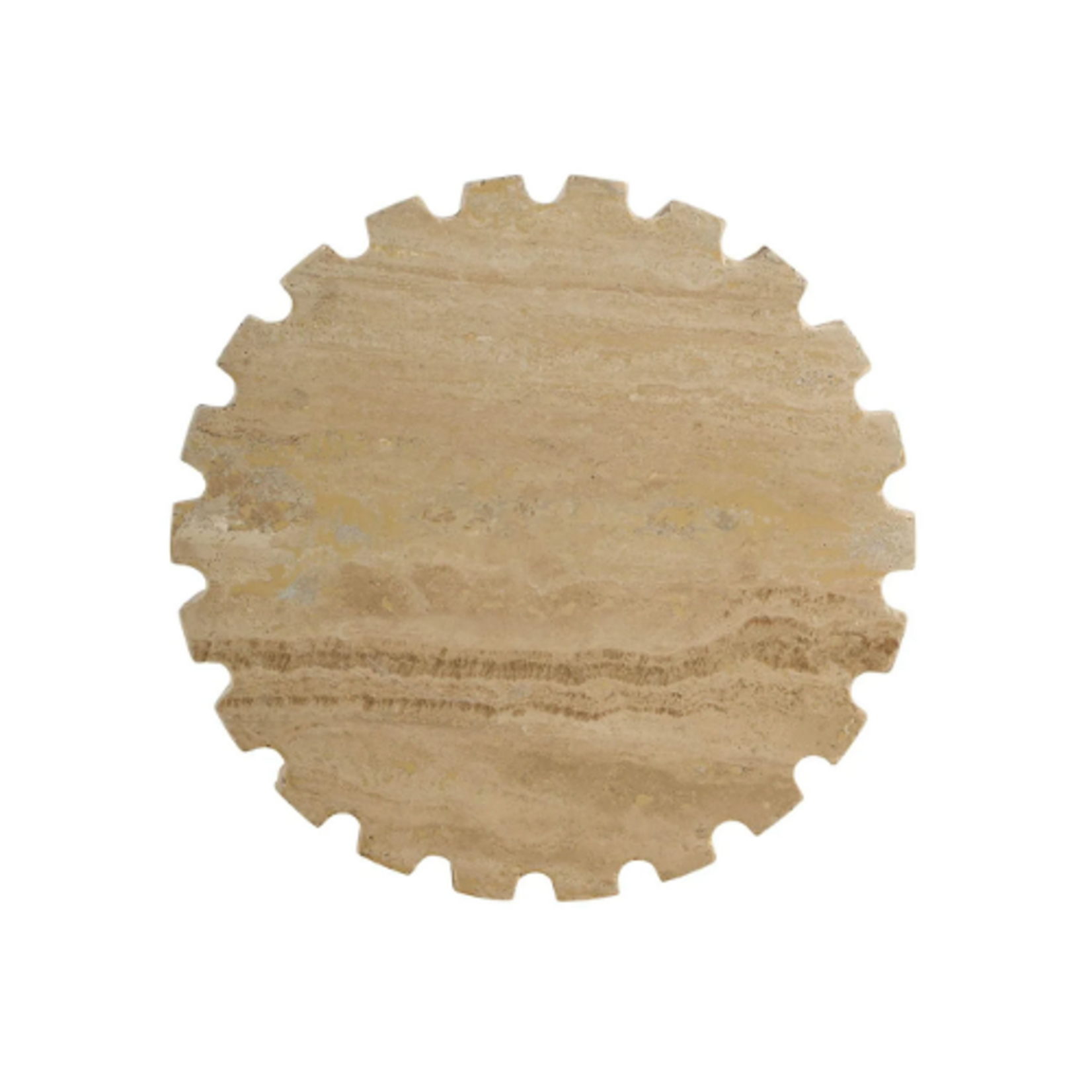 Outside The Box 10x22 Anchor Natural Travertine Round Accent Table