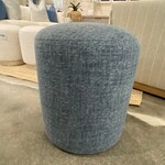 Outside The Box 17x19 Cleo Bone Blue Kid Proof Performance Round Ottoman BU104-02 (AA)