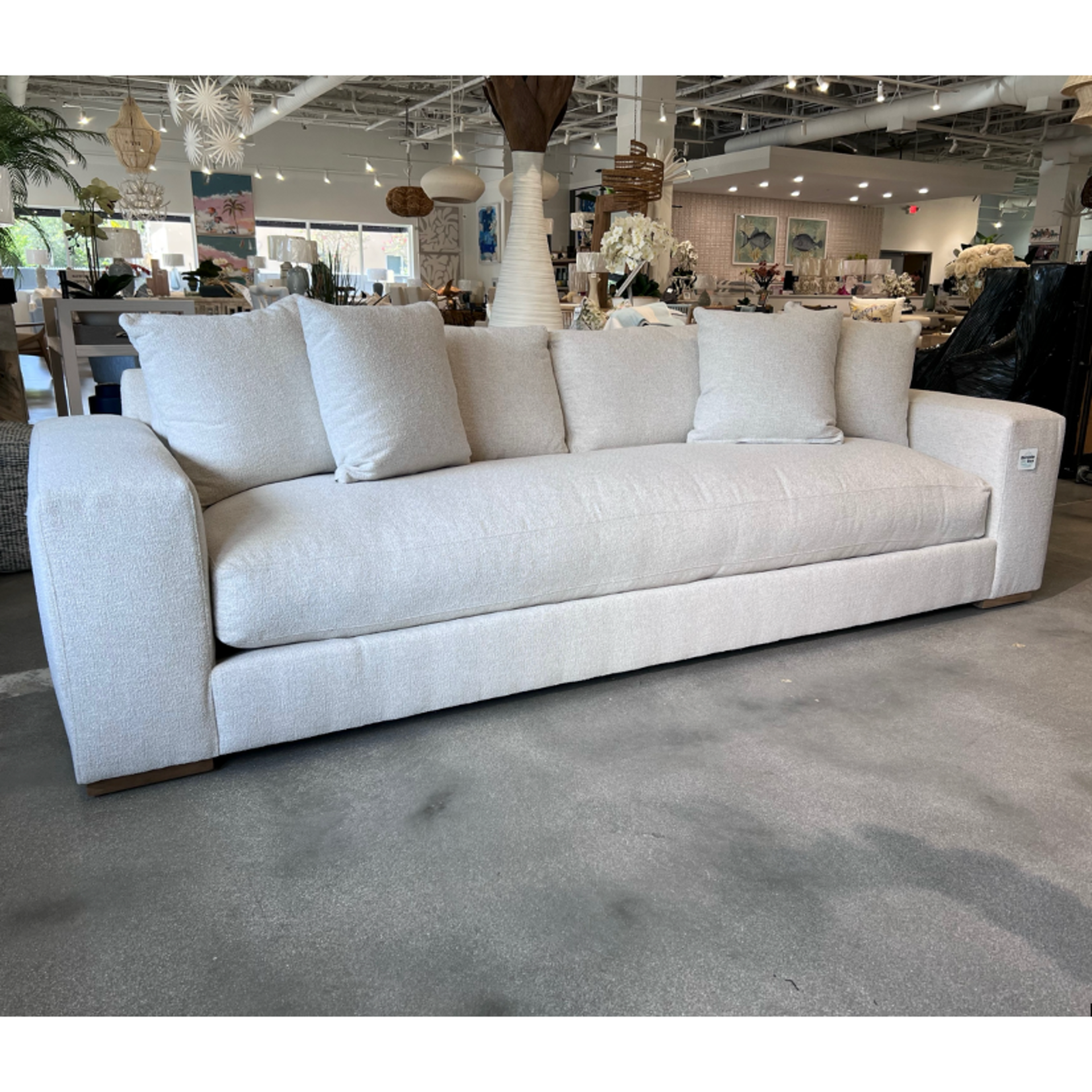 Outside The Box 110" Maddox Pearl Proof / Wearproof + Performance Bliss Premium Cushion Washed Oak Sofa DT100-82 (AA)