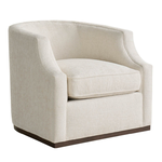 Outside The Box Sara Nona Vanilla Crypton Performance Upholstered Swivel Chair Brownstone Finish 1563-2 (QS)