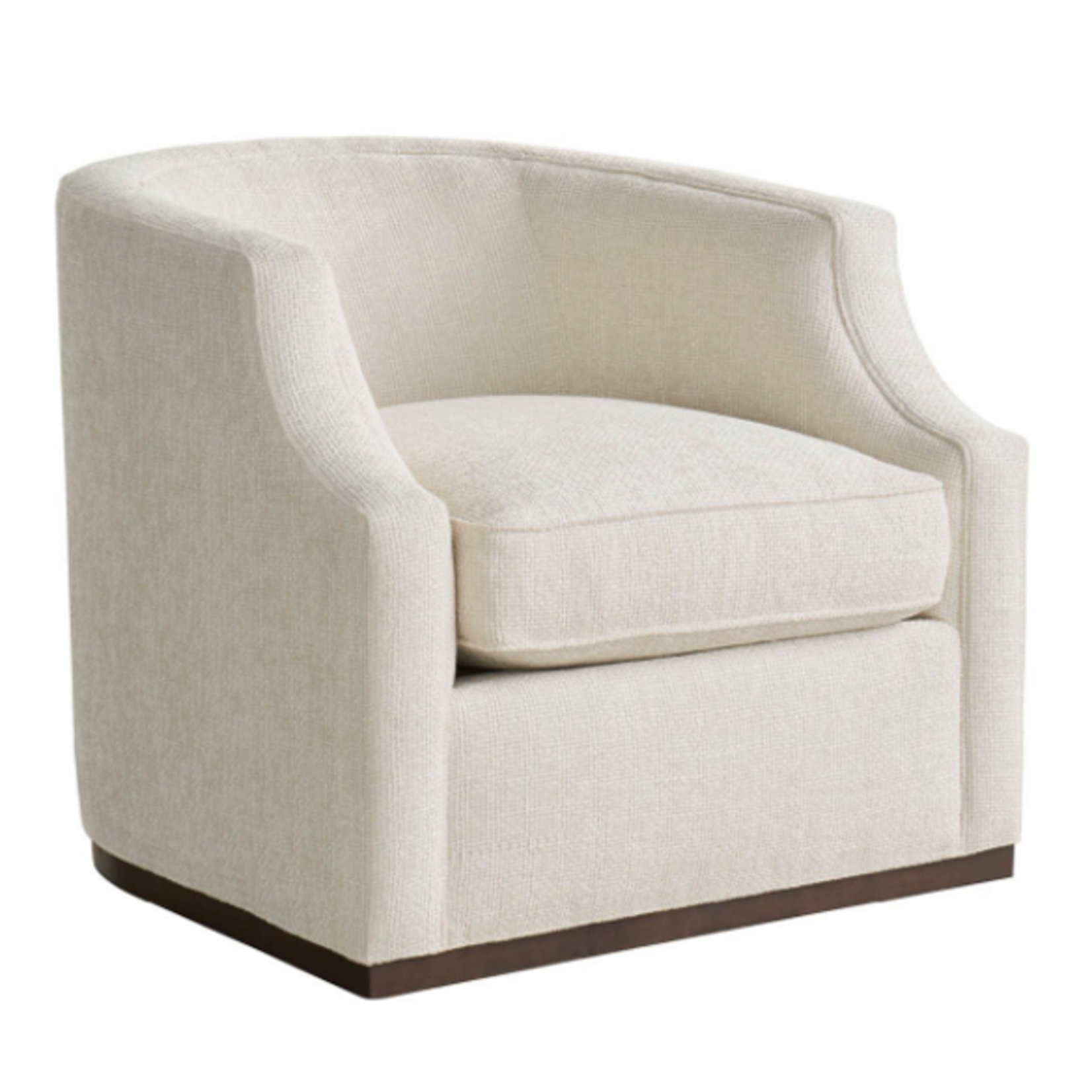 Outside The Box Sara Nona Vanilla Crypton Performance Upholstered Swivel Chair Brownstone Finish 1563-2 (QS)