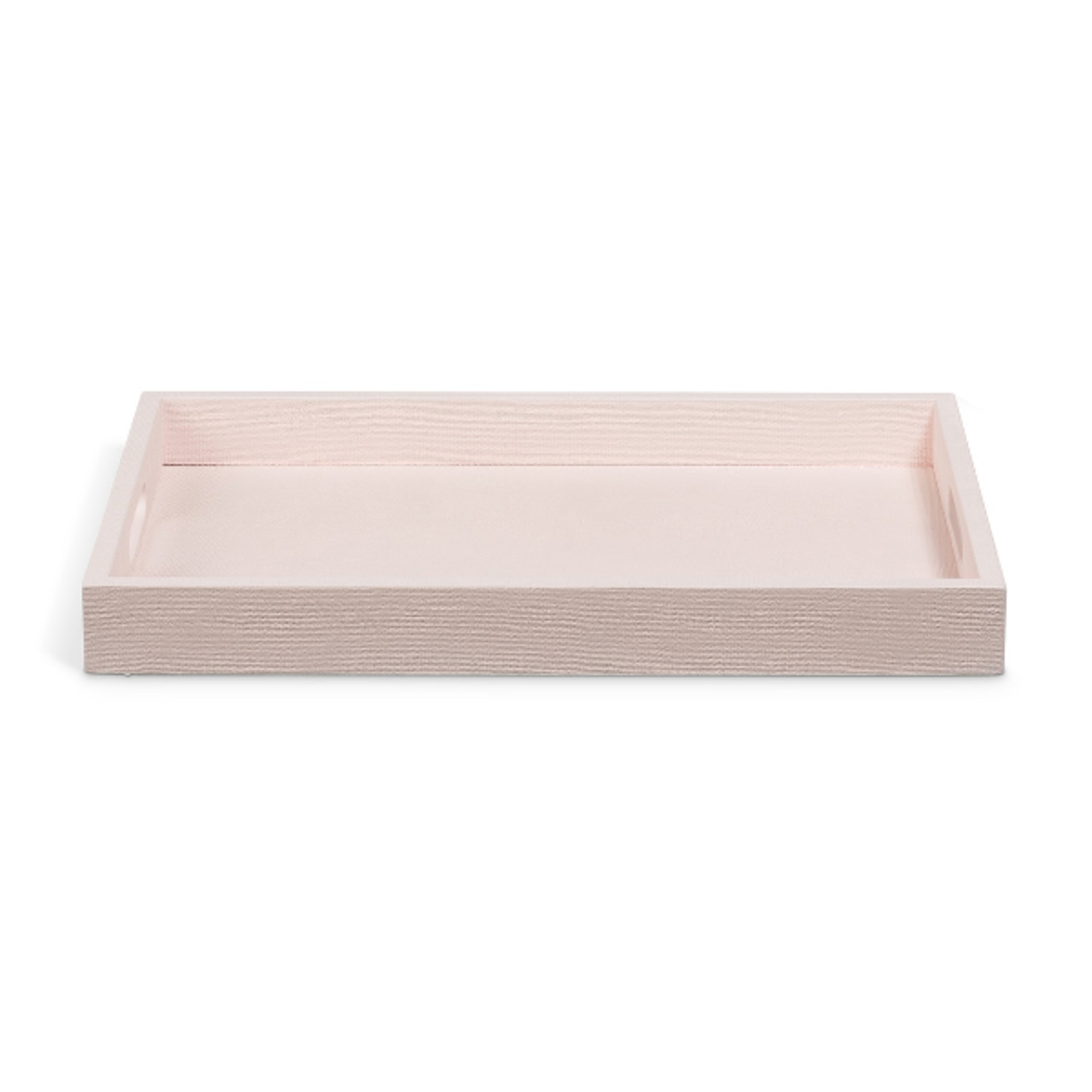 Outside The Box 20x14 Hampton Shore Raffia Wrapped Serving Tray In Blush Pearl