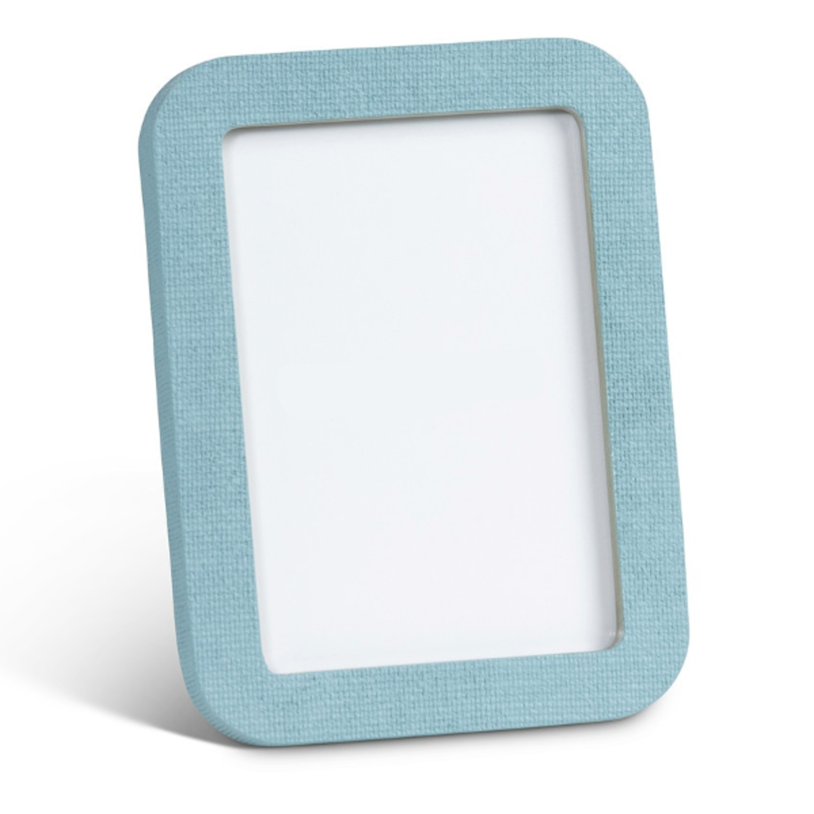 Outside The Box 6x8 Hampton Shore Raffia Wrapped Photo Frame In Mistral Blue