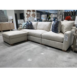 Outside The Box 115" Asher Bone Sand Kid Proof Performance Upholstered Sofa With Ottoman BU104-50 (AA)