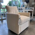 Outside The Box Beau Nomad Snow Performance Fabric Feather Blend XL Swivel Glider Accent Chair- Upholstered