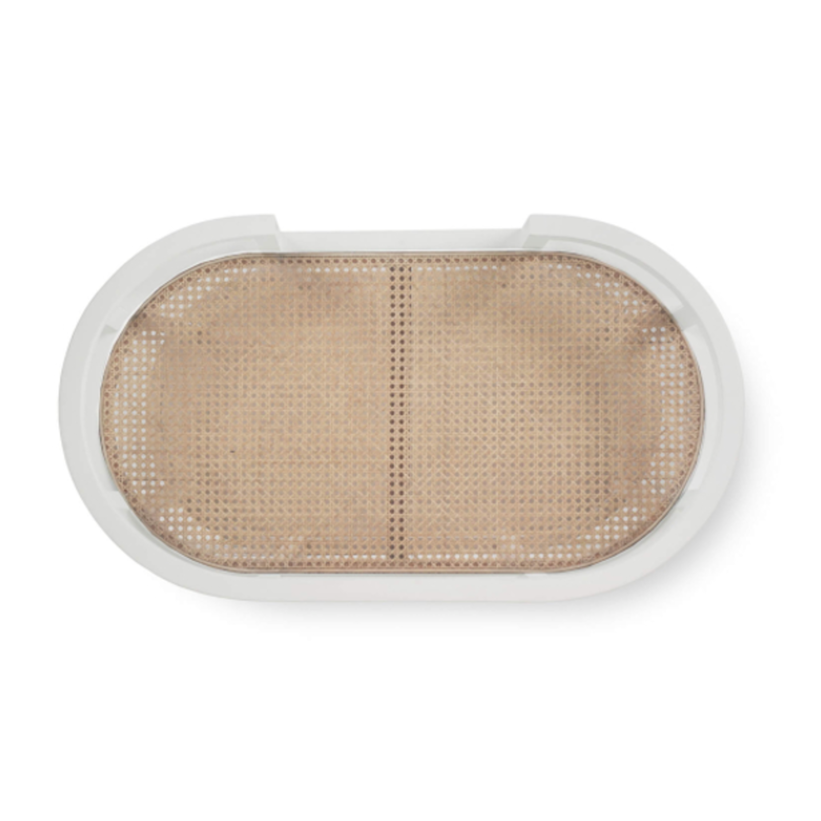 Outside The Box 36x20x34 Cohan Solid Mahogany W / Natural Rattan Bar Cart In White - TRW (QS)