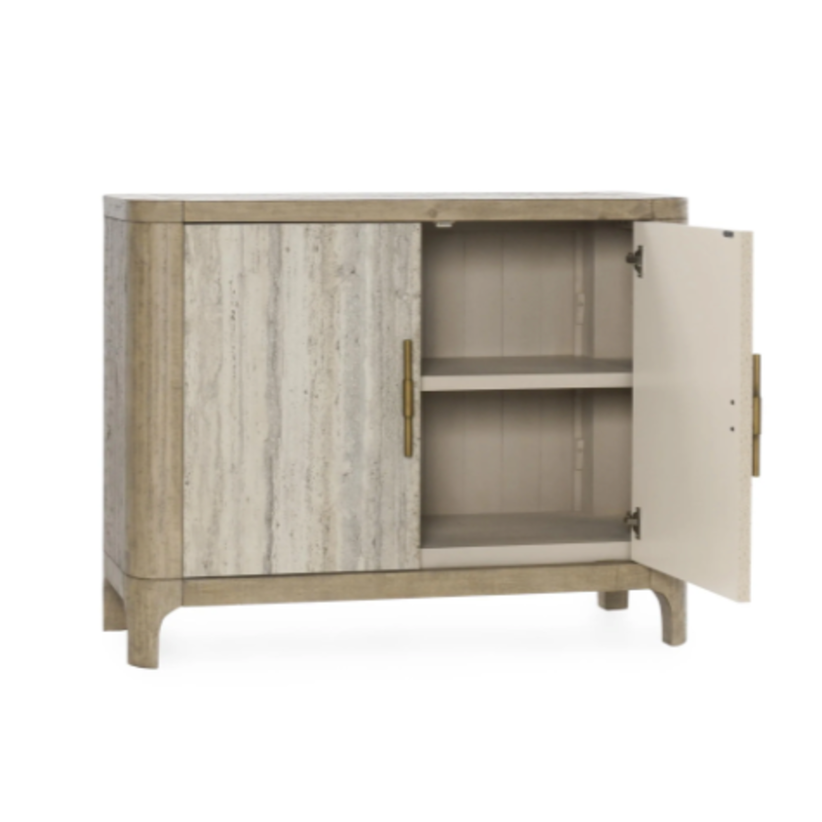 Outside The Box 46x18x36 Alpine Travertine & Natural Reclaimed Pine 2 Door Cabinet