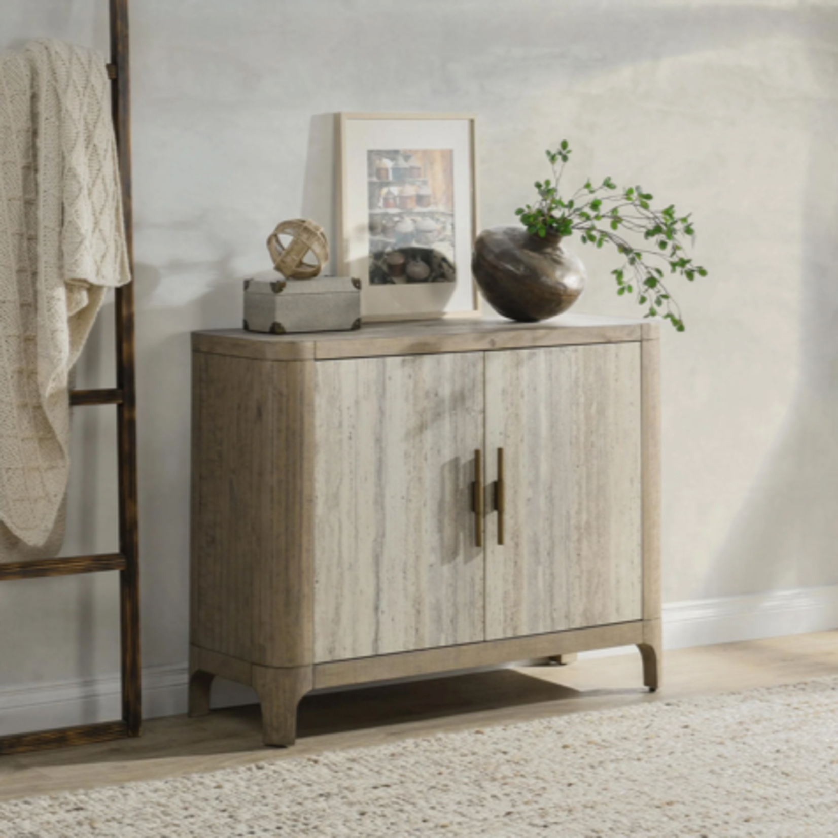 Outside The Box 46x18x36 Alpine Travertine & Natural Reclaimed Pine 2 Door Cabinet