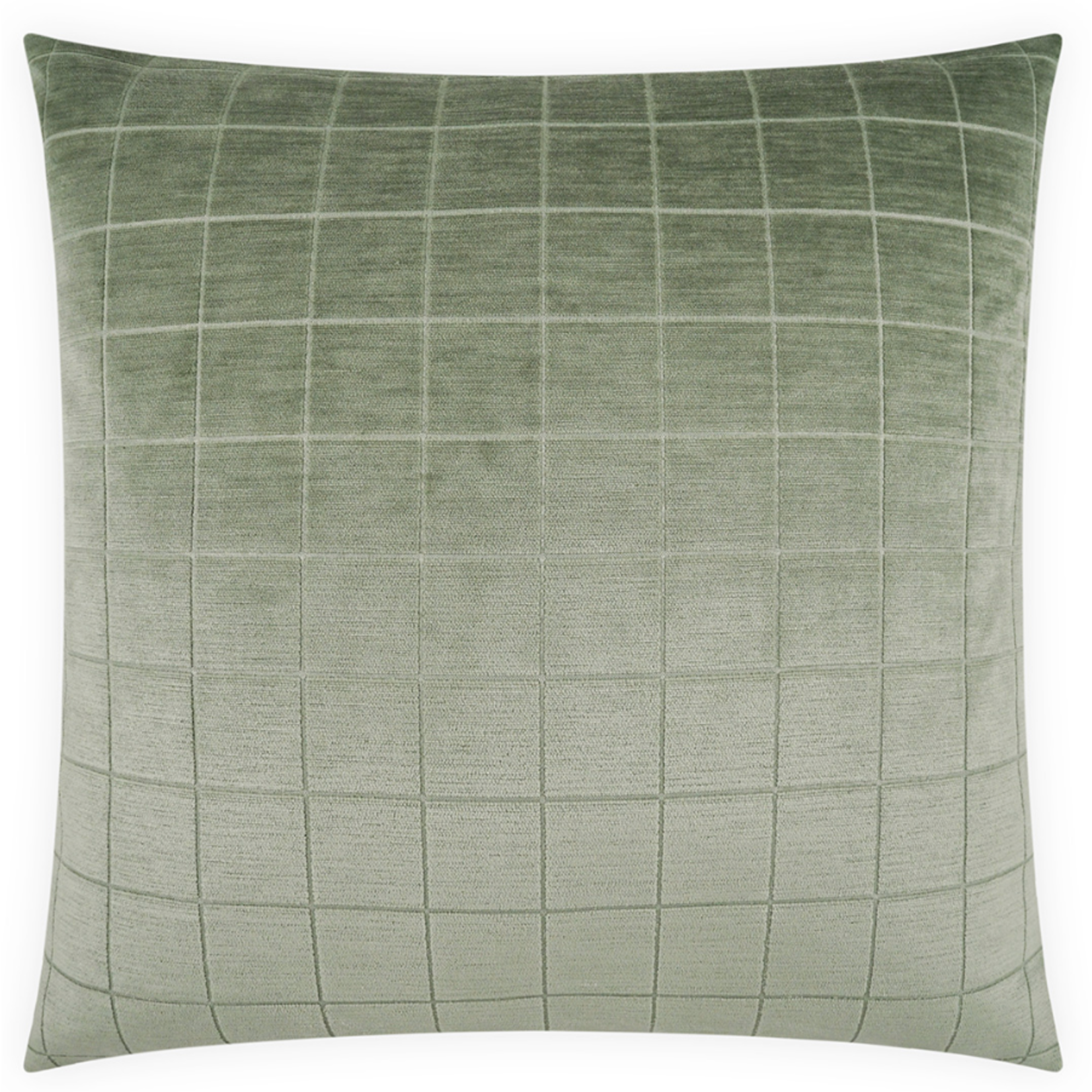 Outside The Box 24x24 Camden Check Square Feather Down Pillow In Aloe - DV Kap