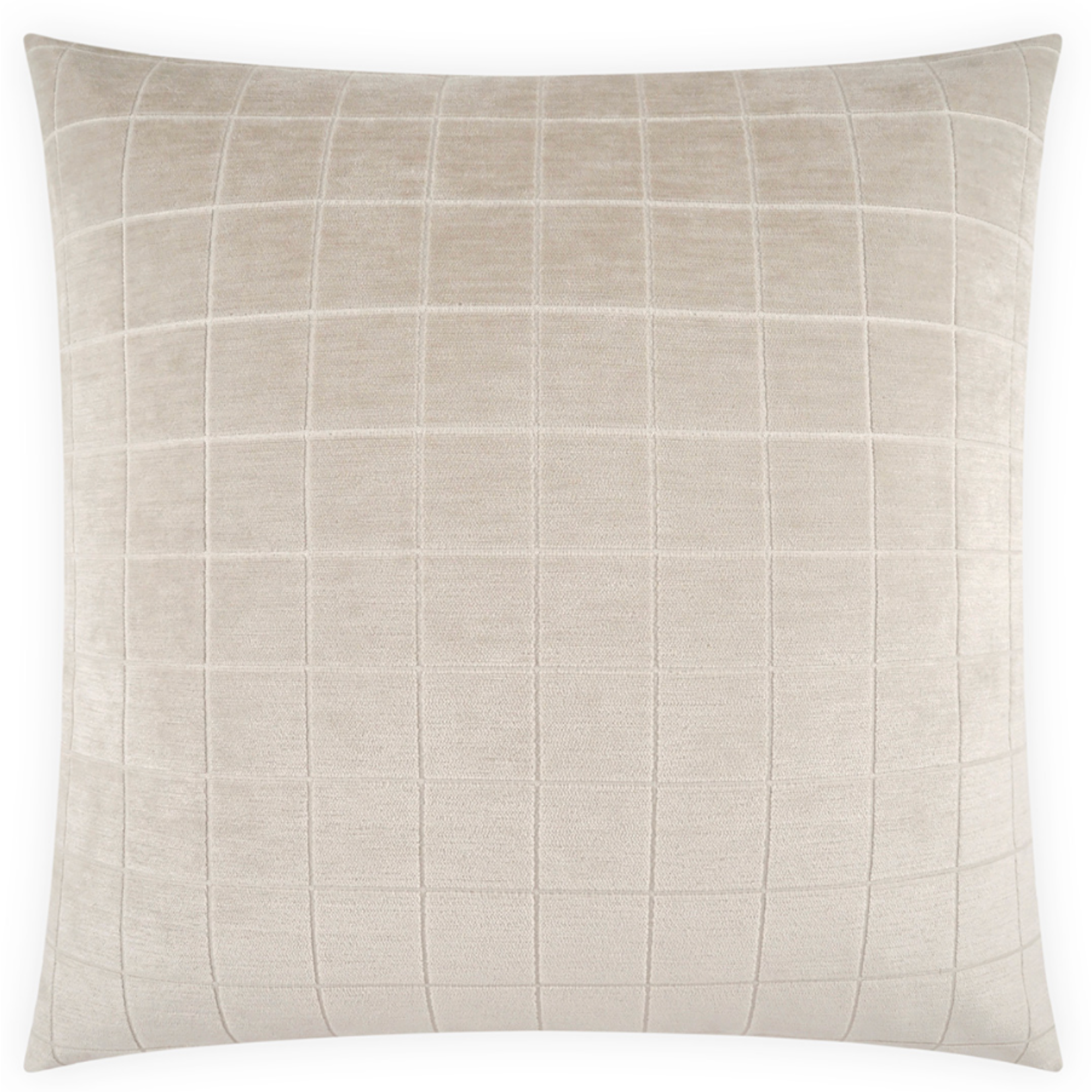 Outside The Box 24x24 Camden Check Square Feather Down Pillow In Linen - DV Kap