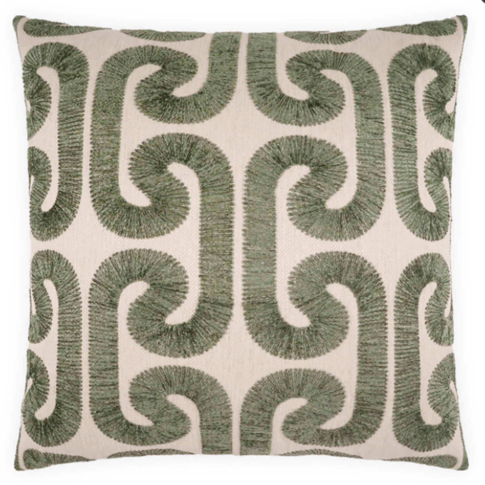 Outside The Box 24x24 Hathaway  Embroidered Square Feather Down Pillow In Juniper - DV Kap