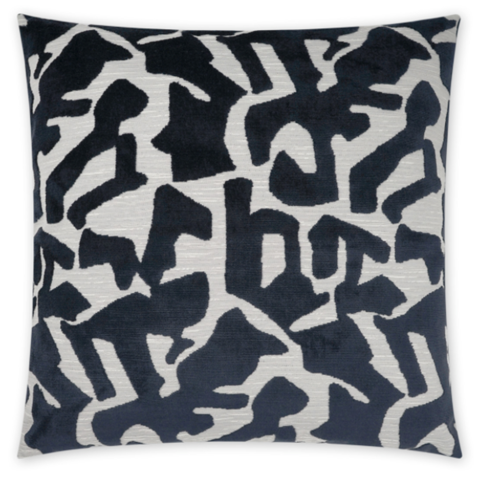 Outside The Box 24x24 Banksy Square Feather Down Pillow In Navy - DV Kap