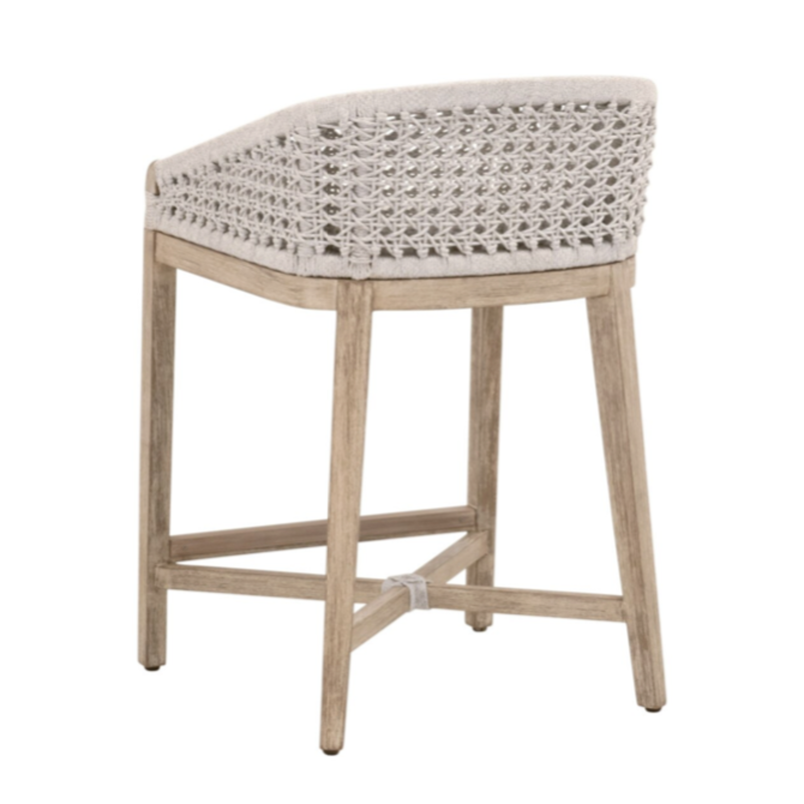 Outside The Box 27" Montecito Gray Mahogany  White Rope Peyton-Pearl LiveSmart Counter Stool