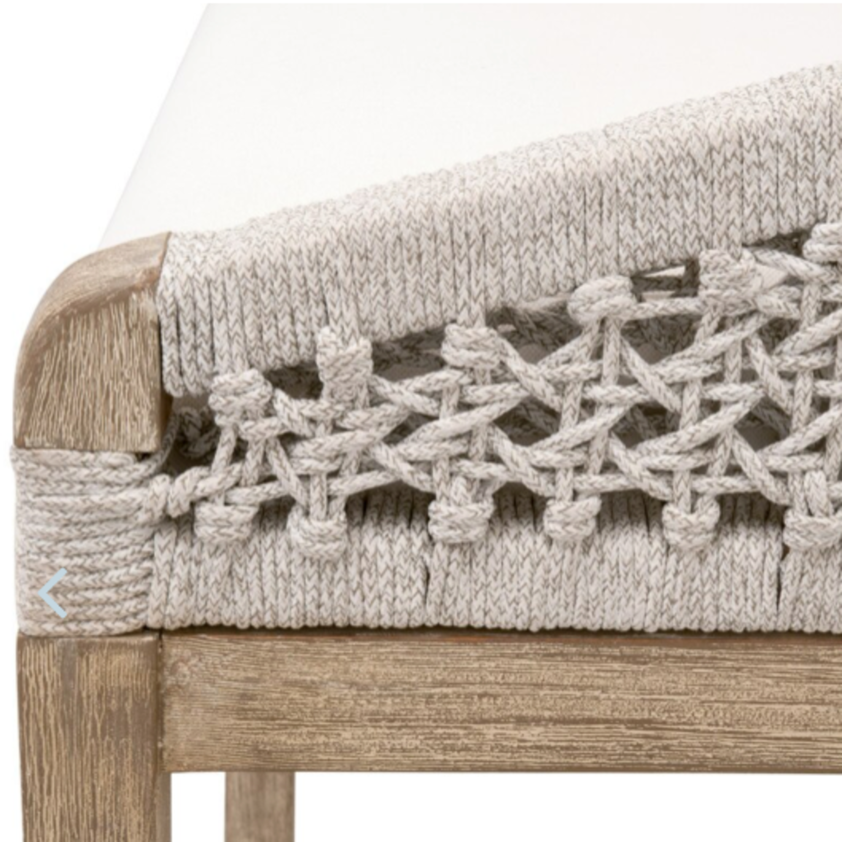 Outside The Box 27" Montecito Gray Mahogany  White Rope Peyton-Pearl LiveSmart Counter Stool