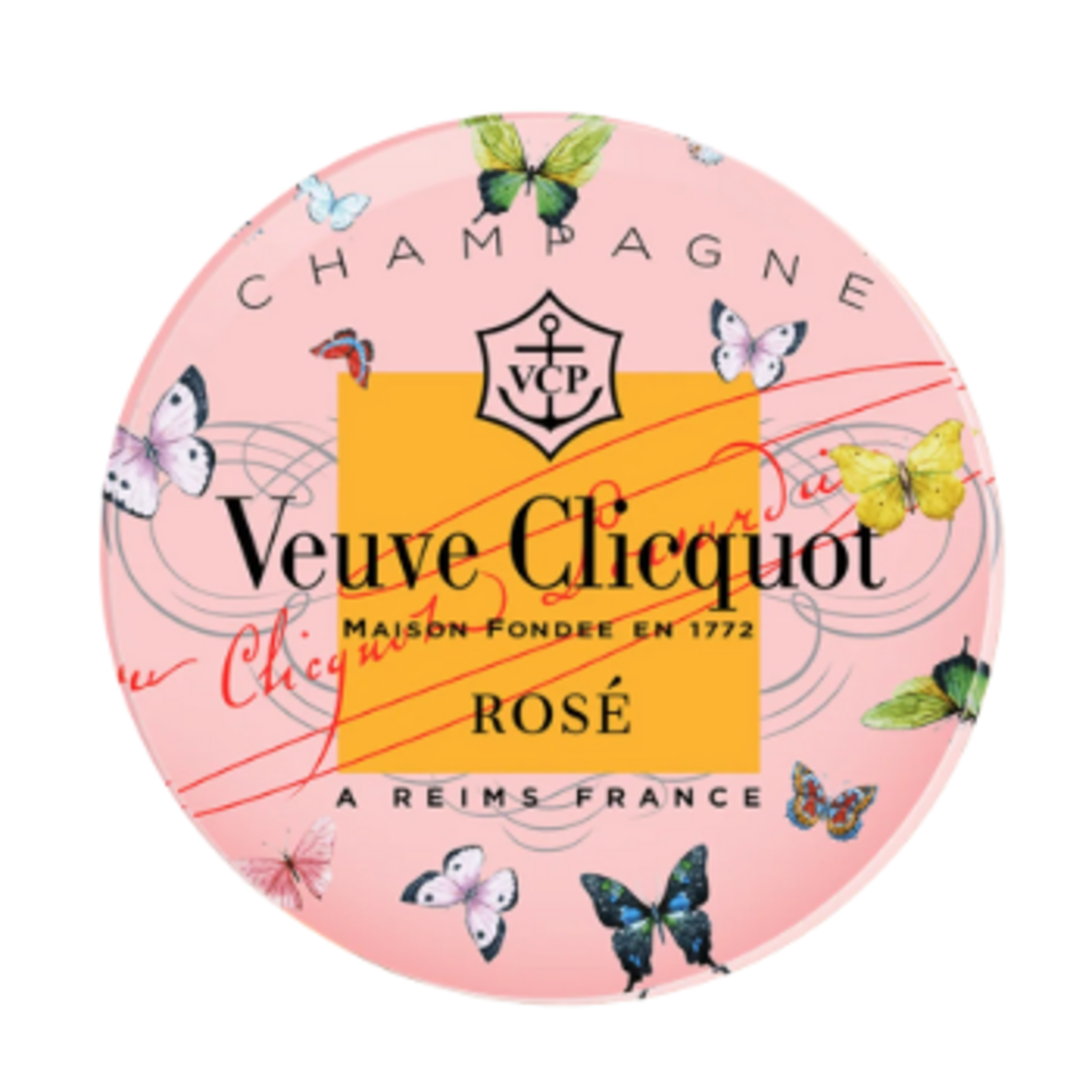 Outside The Box 4" Set Of 4 Rose Butterfly Acrylic Coasters