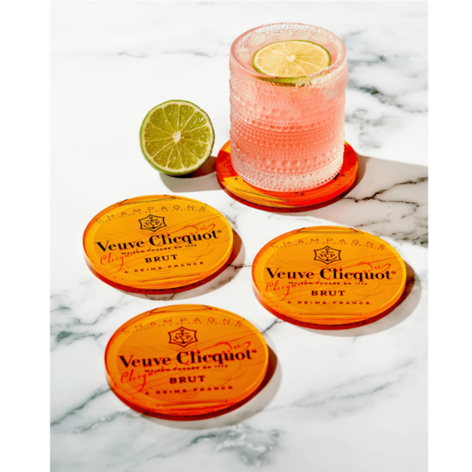 Outside The Box 4" Set Of 4 Pop The Bubbly Acrylic Coasters