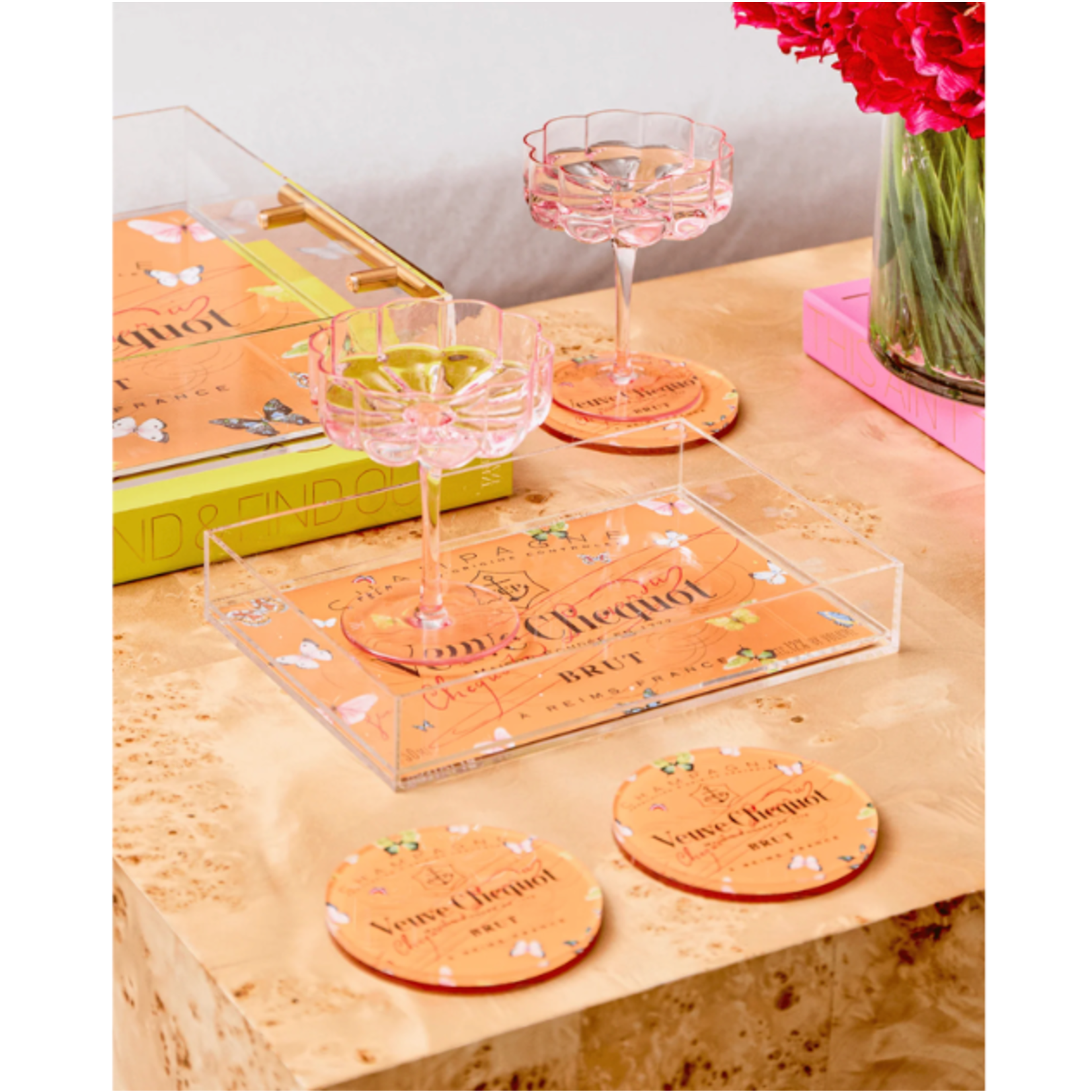 Outside The Box 10x7 Bubbly Butterfly Acrylic Tray