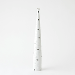 Outside The Box 28" Spotted Tapered White W/Black Spots Porcelain Vase