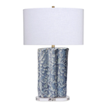 Outside The Box 28" Flurry Reactive Blue Glaze Ceramic Table Lamp