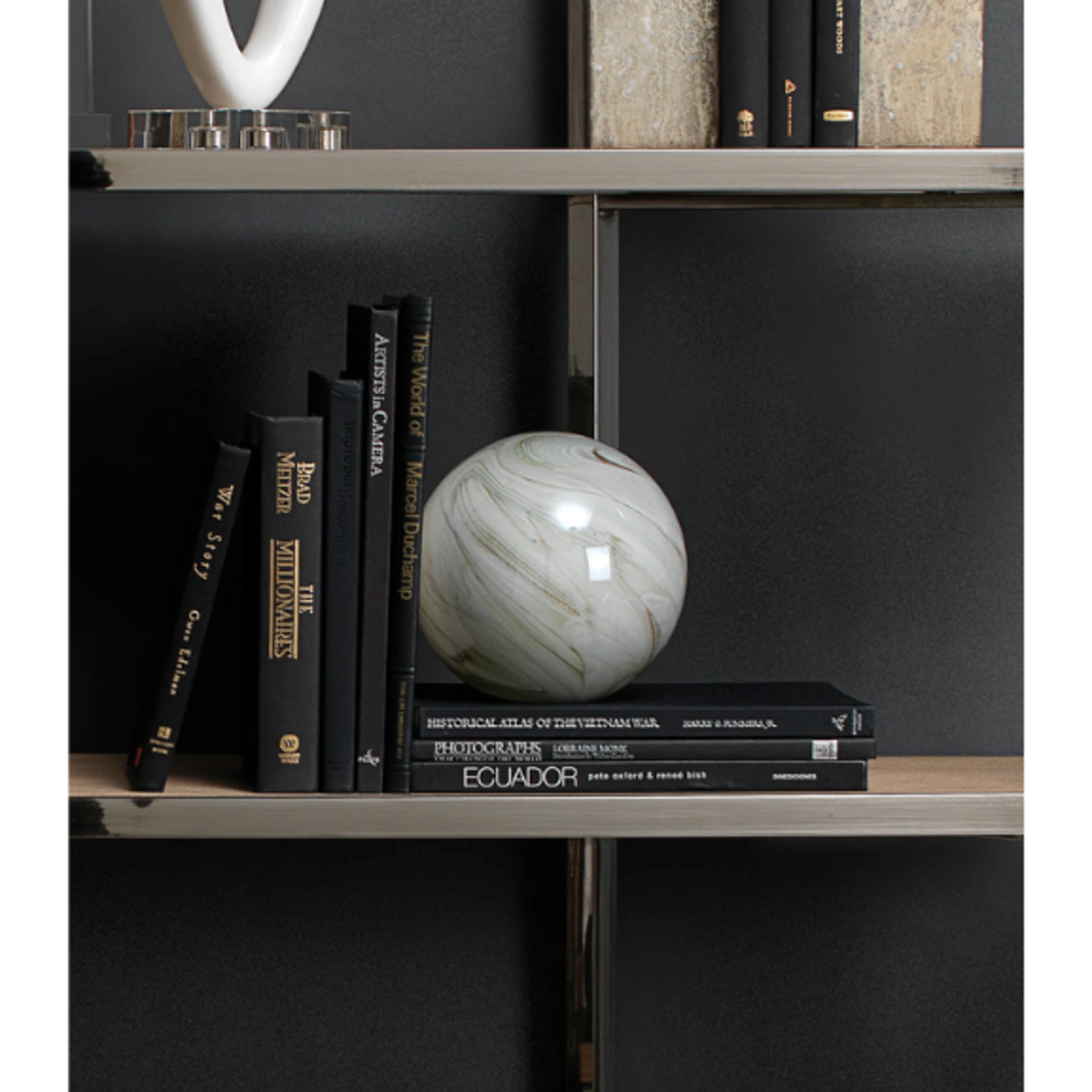 Outside The Box 9" & 7" Set of 2 Cosmo Hand Blown Glass Spheres In Sage