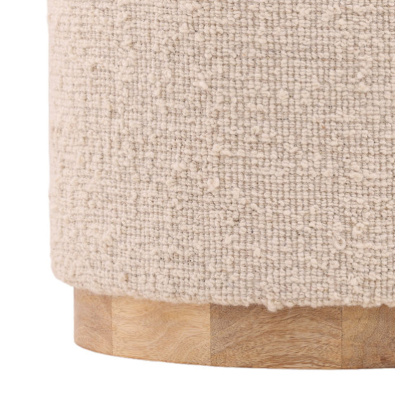 Outside The Box 17x19 Gema Hand Woven Wool Bend & Wood Base Stool