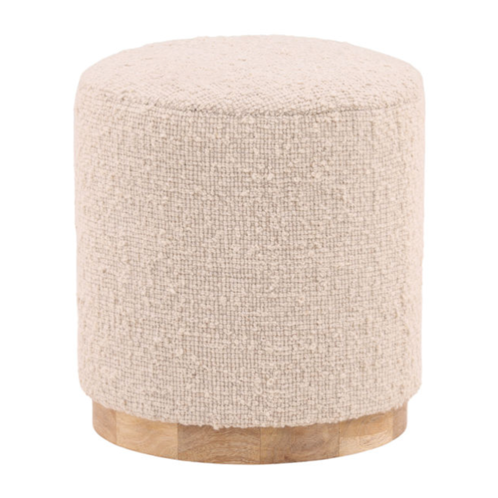 Outside The Box 17x19 Gema Hand Woven Wool Bend & Wood Base Stool