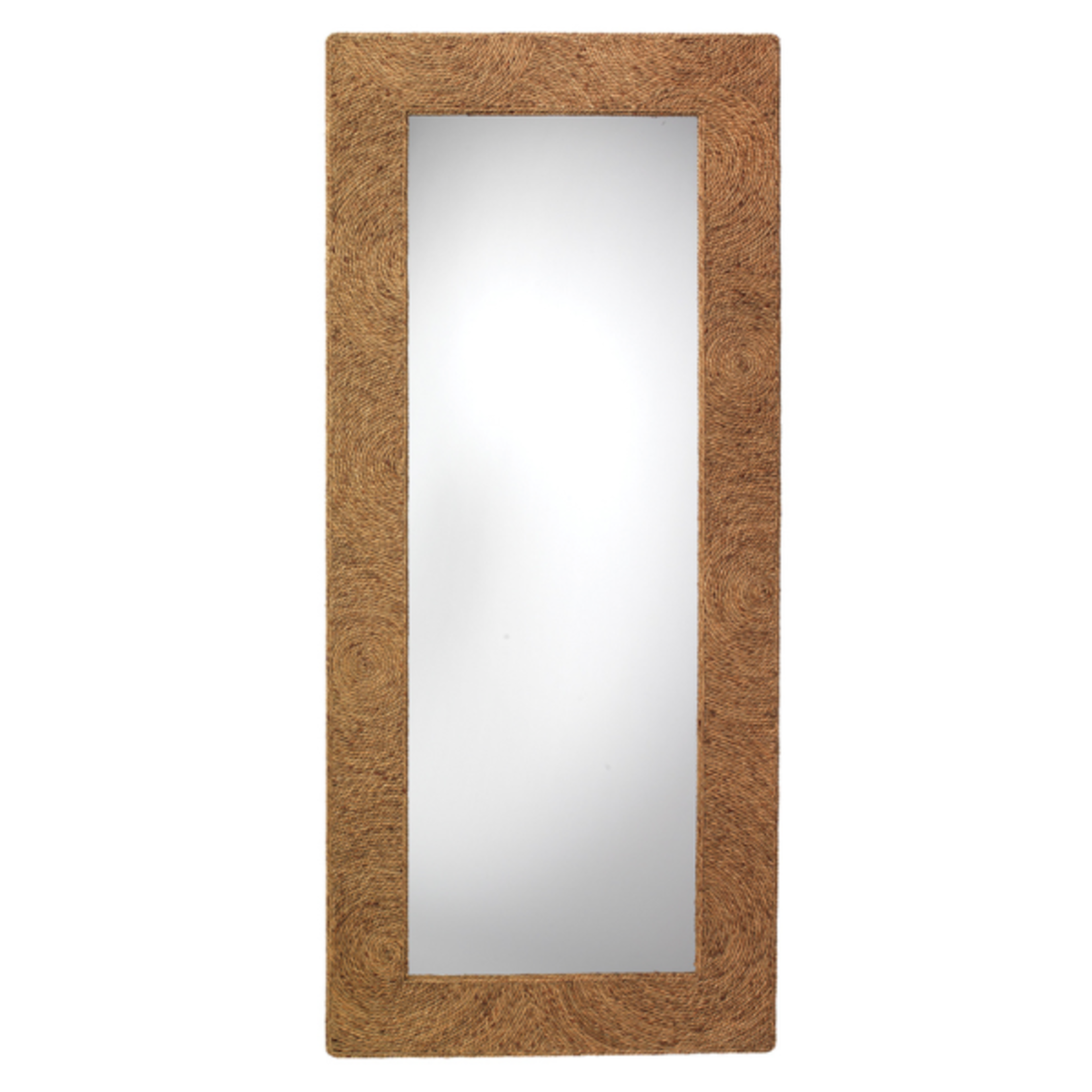 Outside The Box 80x35 Harbor Natural Twisted Seagrass Floor Mirror