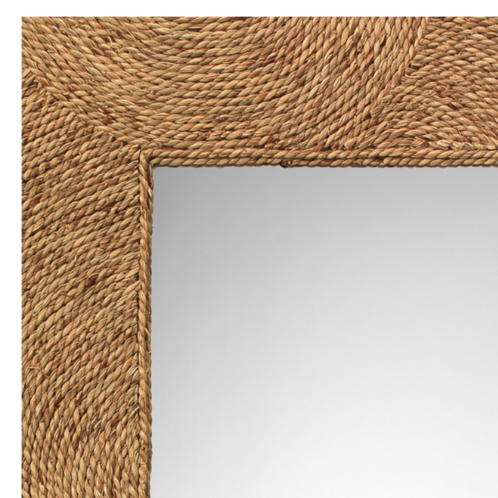 Outside The Box 80x35 Harbor Natural Twisted Seagrass Floor Mirror