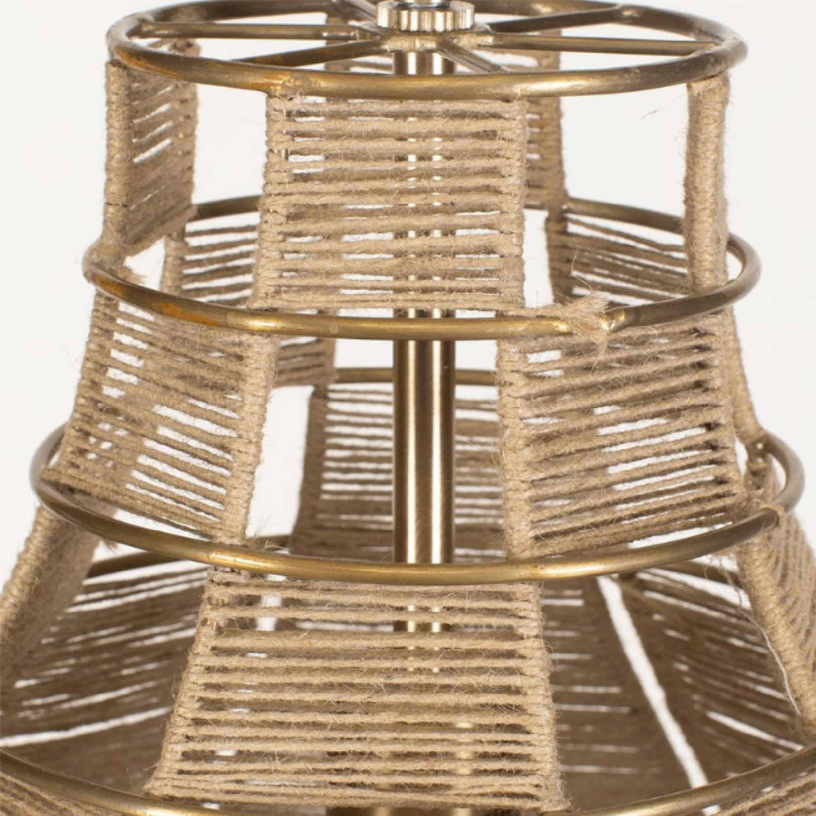 Outside The Box 16" Hestia Natural Rope Wrapped Brass Pendant