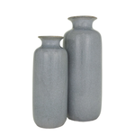 Outside The Box 17" & 14" Set Of 2 Ellice Gray Stoneware Vases