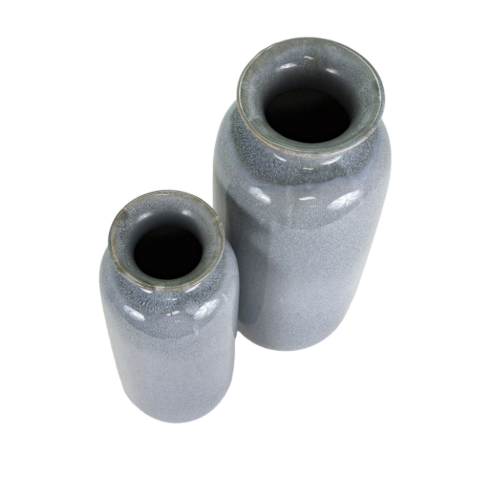 Outside The Box 17" & 14" Set Of 2 Ellice Gray Stoneware Vases