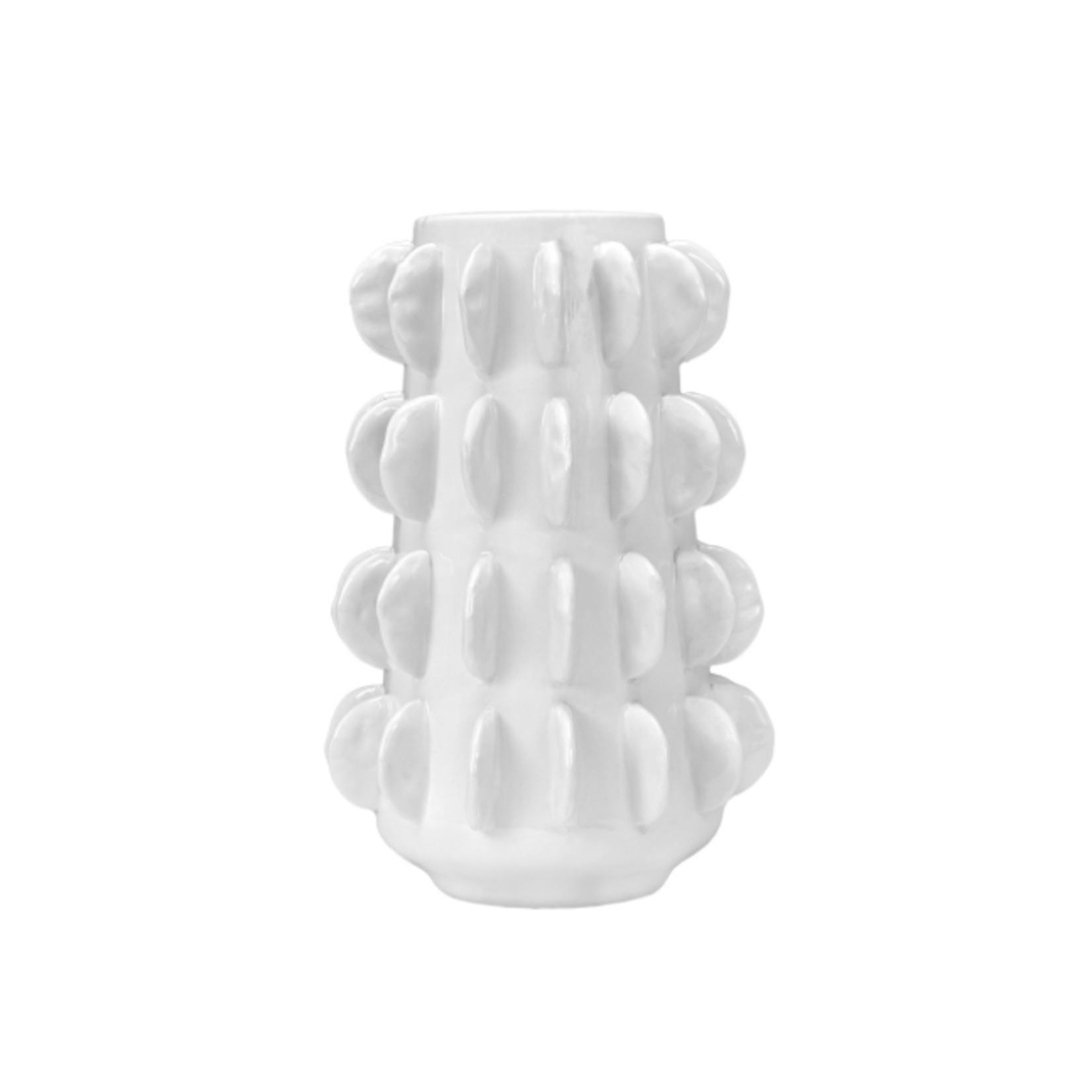 Outside The Box 13" Valen White Clay Ceramic Vase