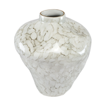 Outside The Box 14" Franchelo White & Beige Marbling Porcelain Vase