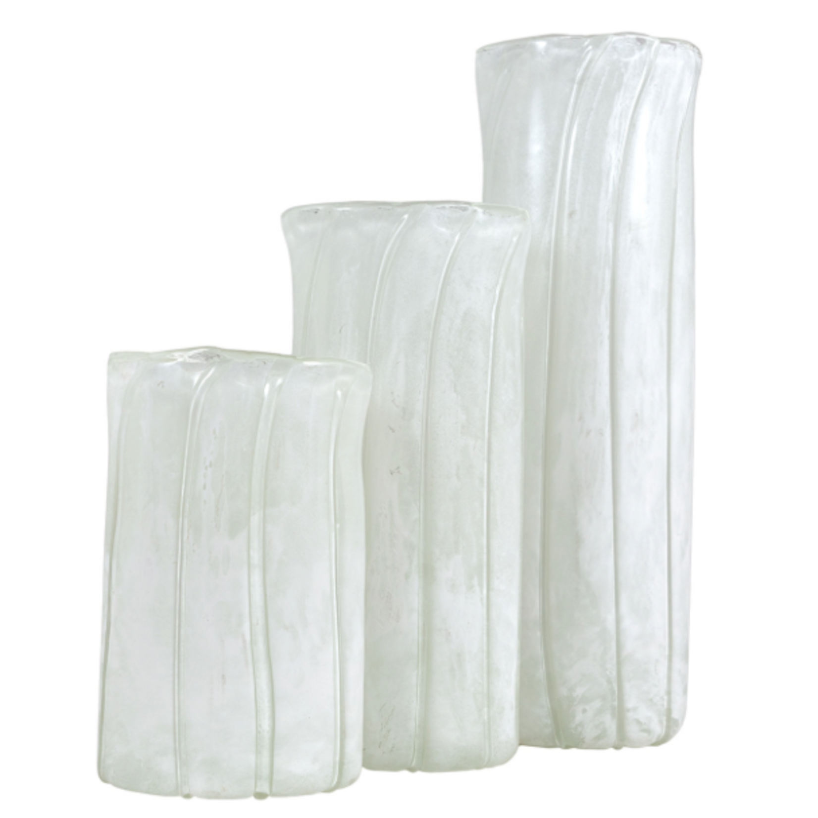Outside The Box 8" Lumia White Art Glass Vase