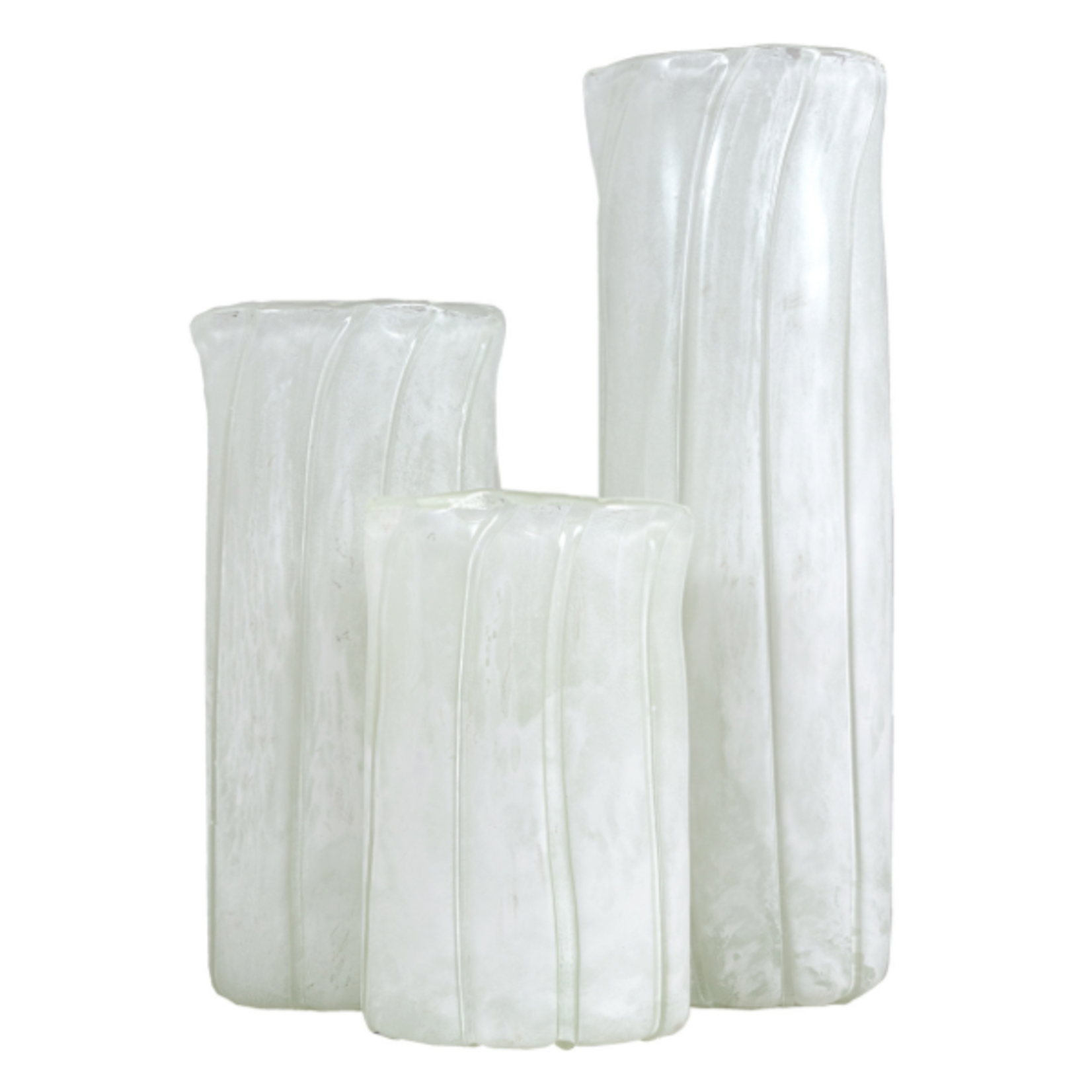 Outside The Box 16" Lumia White Art Glass Vase