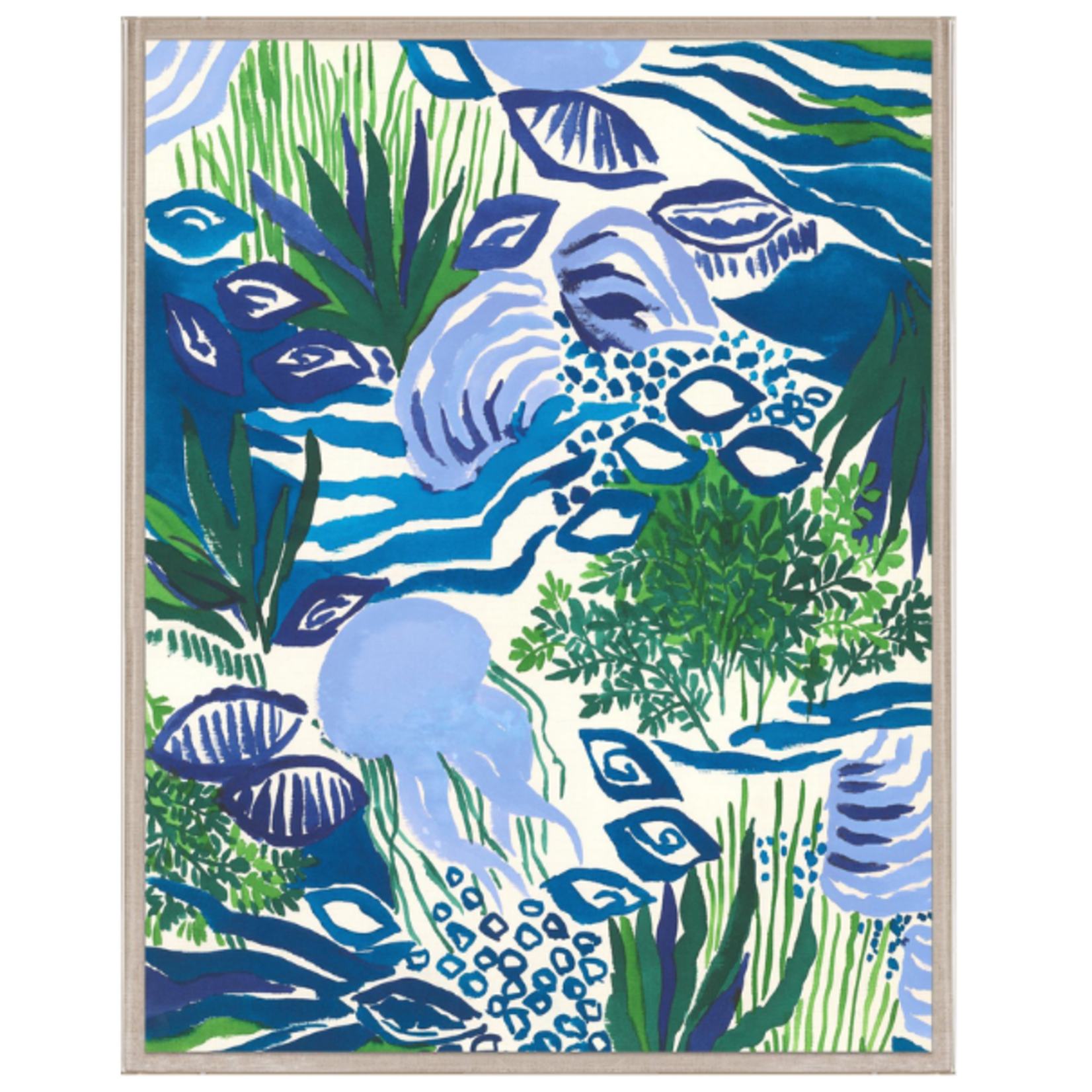 Outside The Box 54x42 Claude Vergely Ocean Play 2 Framed Art