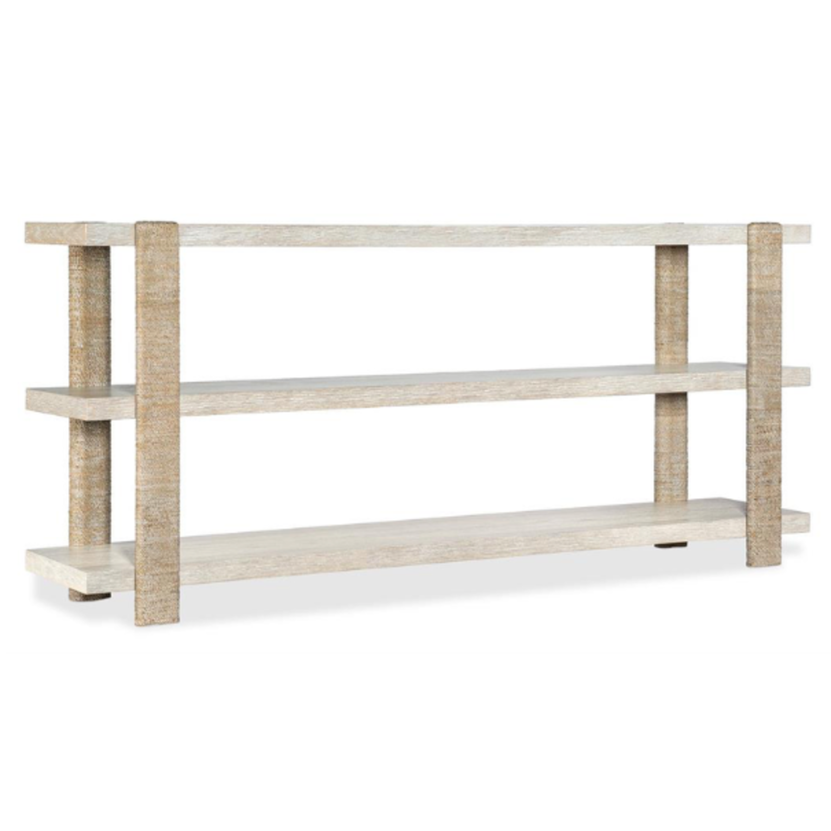Outside The Box 72x16x33 Hooker Furniture White Wash & Natural Rope Wrap Console Table