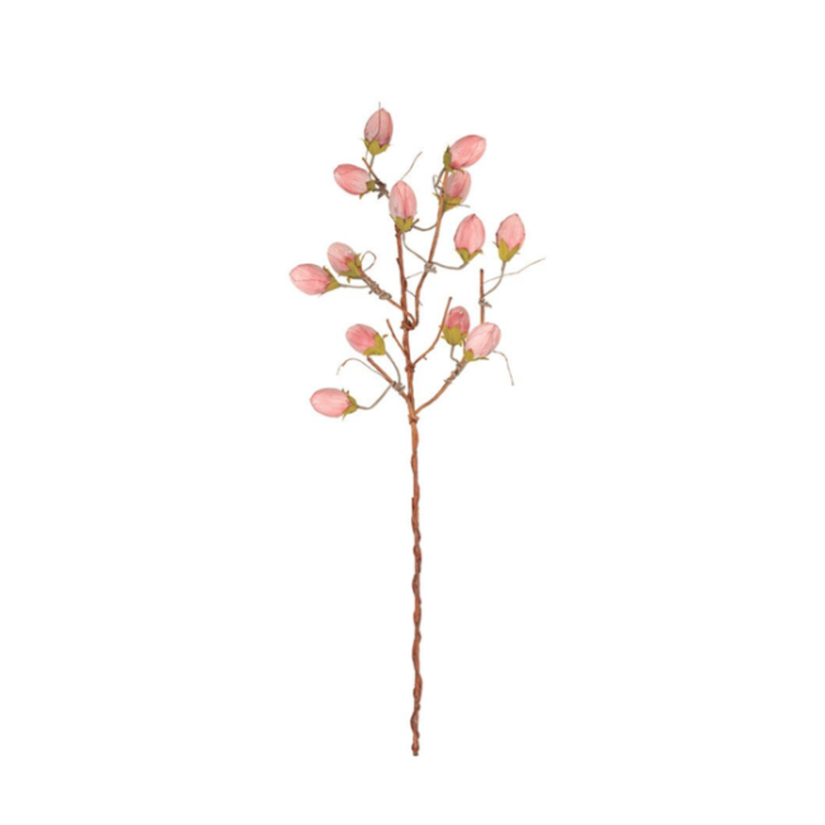 Outside The Box 36" Wild Pink Flower Buds  Branch Faux Decor