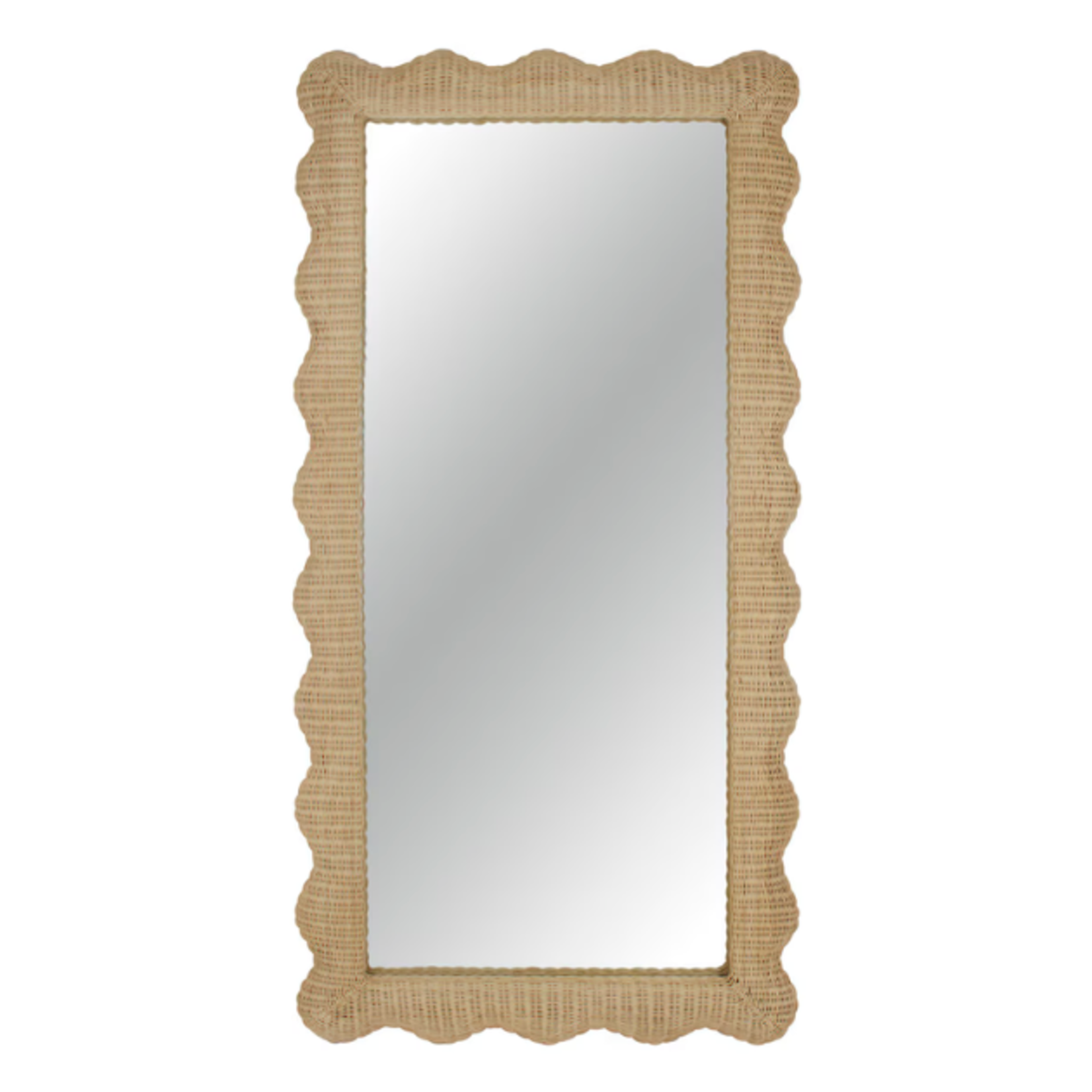 Outside The Box 79" Bonnie Rattan Scallop Hand Crafted Floor Mirror