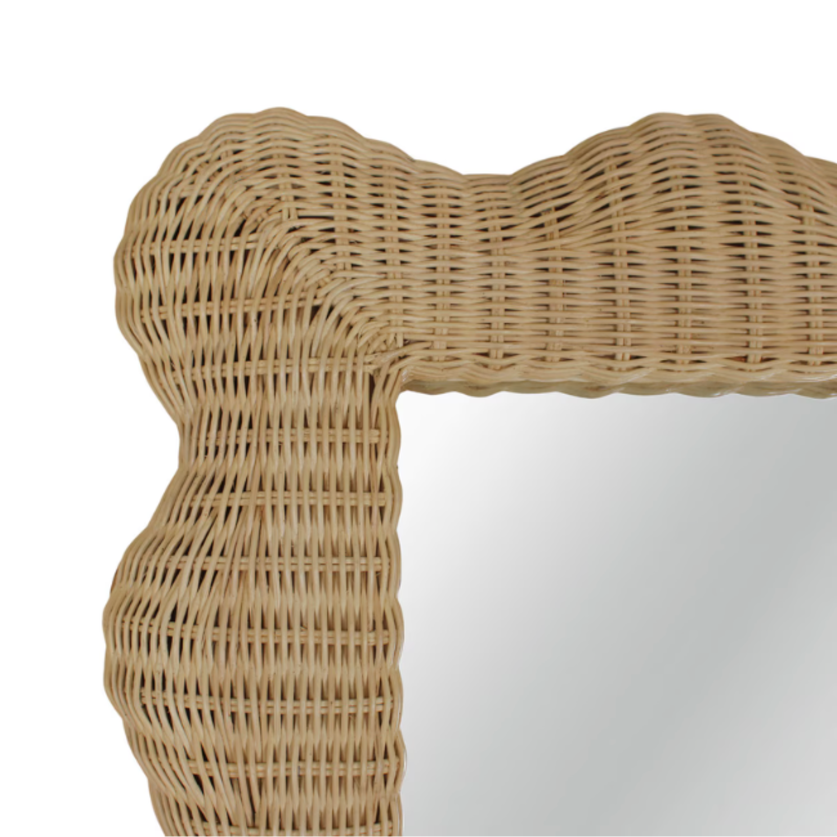 Outside The Box 79" Bonnie Rattan Scallop Hand Crafted Floor Mirror