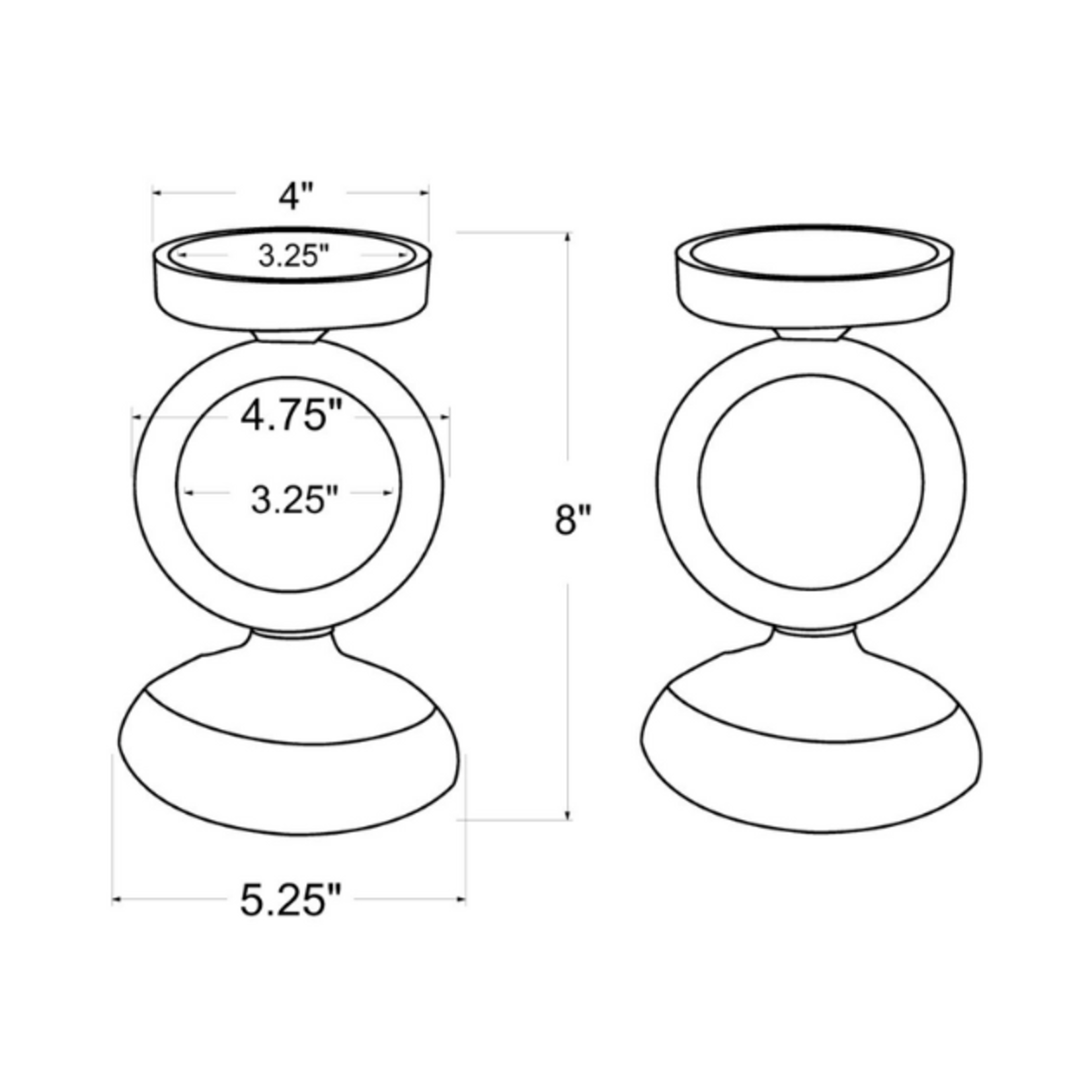 Outside The Box 8" Set Of 2 - Hand Crafted Rattan Wrapped Pillar Candleholder